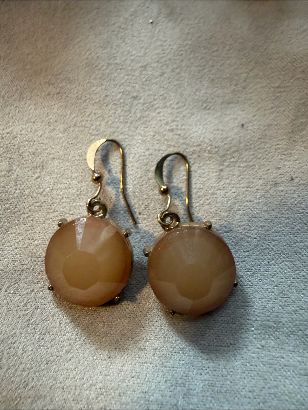 Elegant Peach Drop Earrings - Unbranded